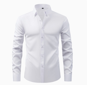 Camisa de manga longa de poliéster - Branco-xl