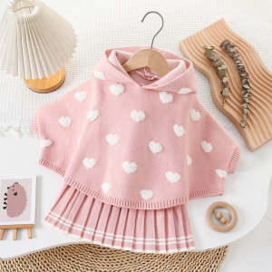 Conjunto de mangas curtas de vestido de amor rosa