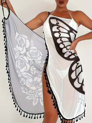 Vestido feminino branco em poliéster, tamanho M