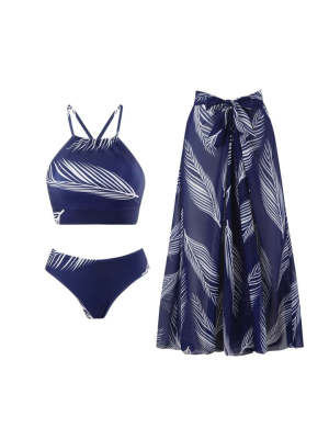 Conjunto de roupa de banho estampada em poliéster