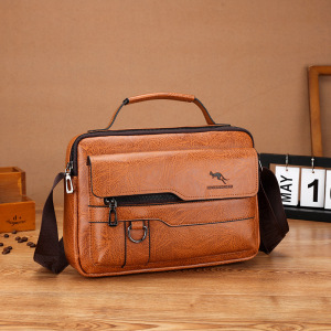 Bolsa de ombro de moda de couro artificial masculino