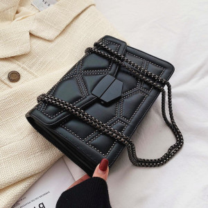 Bolsa de ombro único de couro artificial feminino