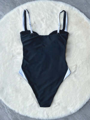 Maiô de uma peça de elastano feminino