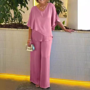 Conjunto casual de moda de poliéster feminino