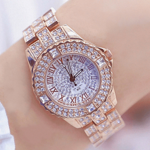 Relógio Rosa Impermeável Feminino