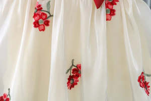 Vestido estampado em poliéster