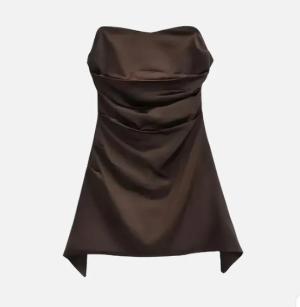 Vestido de poliéster de cor sólida para mulheres