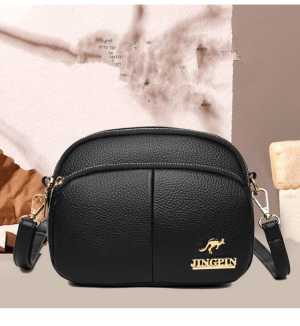 Bolsa de ombro único de couro artificial feminino