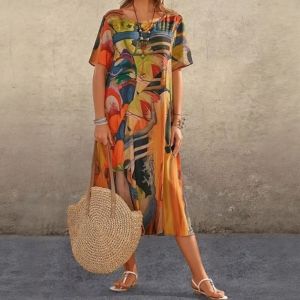 Vestido simples de moda de poliéster feminino para mulheres