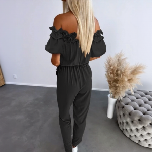 Macacão de moda de cor sólida de poliéster feminino