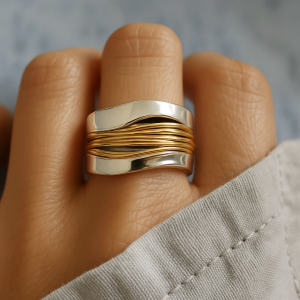 Acessórios femininos prata all-Match ring
