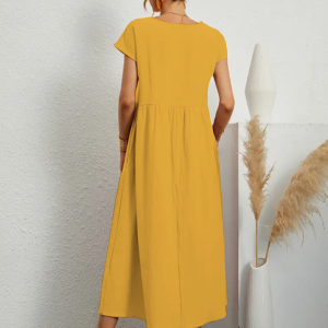 Vestido sem mangas feminino de linho de algodão vermelho