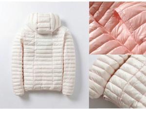 Casaco curto de nylon para mulheres