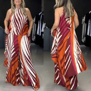 Conjunto casual de moda de poliéster feminino