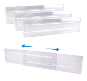 Transparent plastic drawer partition board