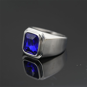 Retro Punk Geometric Titanium Steel Plating Men's Rings Men Band Rings