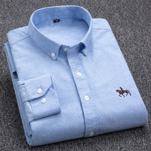 Men's polyester long-sleeve knitted shirt