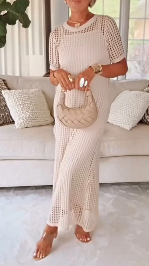Women's polyester knitted dress
