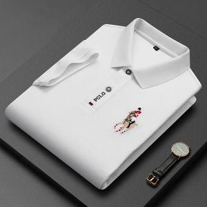 Men's polyester knitted short-sleeve shirt
