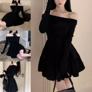 Women's Off-Shoulder Bodycon Dress - 100% Polyester