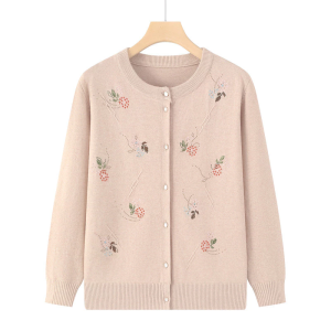 Women's Knitted Long-Sleeve Top (Waffle Fabric)