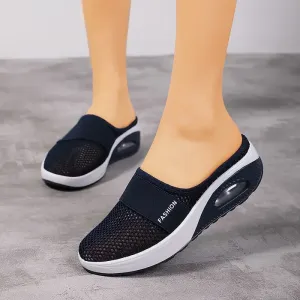 Sapatos de tela respirados com sólo macio para mulheres