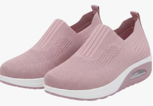 Sapato feminino em rede com sola macia, cor rosa, tamanho 38BR