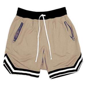 Shorts esportivos de homens com tecido de algodão bloqueado de cor