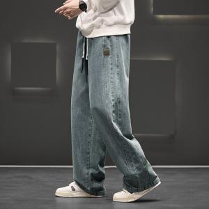 Os jeans de homens de cor, algodão de poliéster de tubo reta