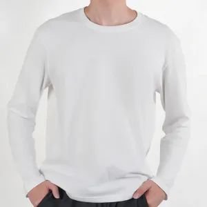 Camiseta de manga longa para homens, algodão de cor e linha
