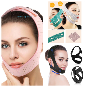 Máscara/Faixa Facial Rosa de Alta Elasticidade para Mulheres (Nylon e Elastano, Respirável, Modelagem de Rosto em V)