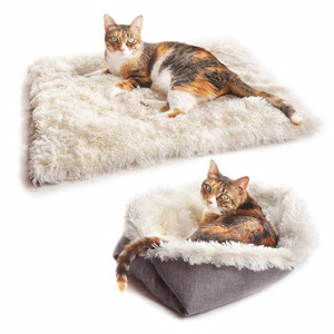 Cama para pets de poliéster cinza