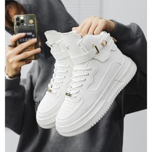 Sapatilha casual masculina de couro sintetico branco tamanho 41