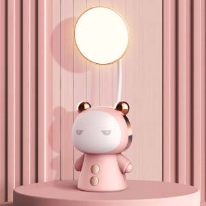 Luminaria noturna USB de plastico rosa